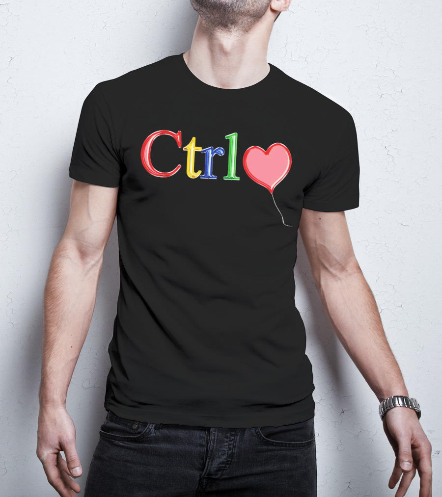 Ctrl Heart Balloon Colorful Letters T-Shirt