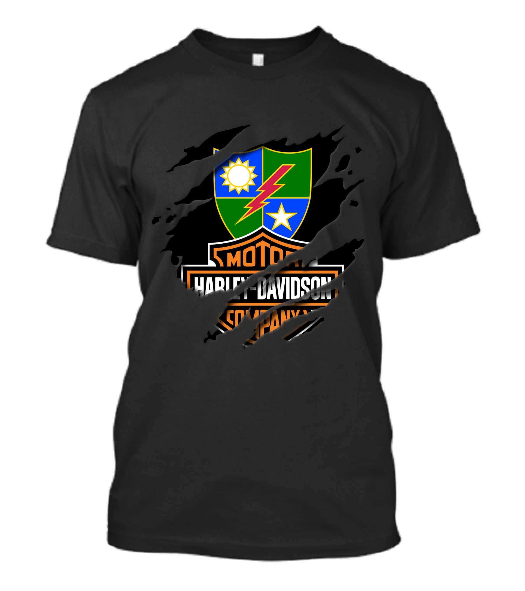 Harley Davidson Shield Sun Lightning Star T-Shirt
