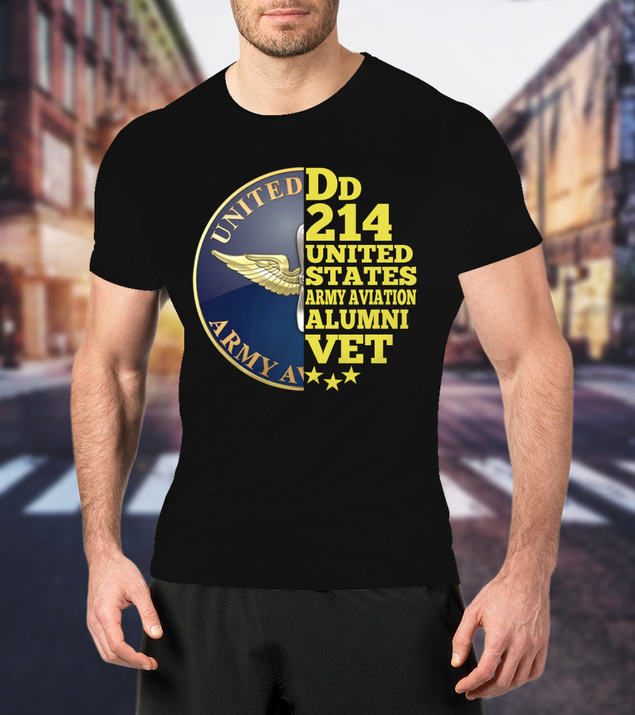 Dd 214 United States Army Aviation Alumni Vet Stars T-Shirt