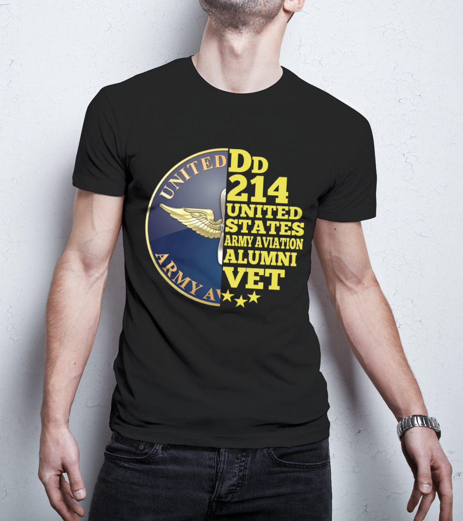 Dd 214 United States Army Aviation Alumni Vet Stars T-Shirt