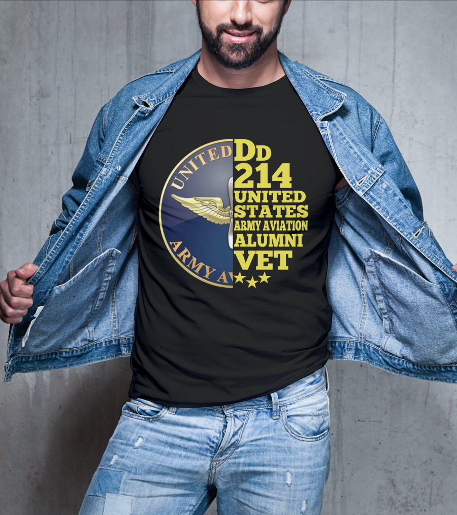 Dd 214 United States Army Aviation Alumni Vet Stars T-Shirt