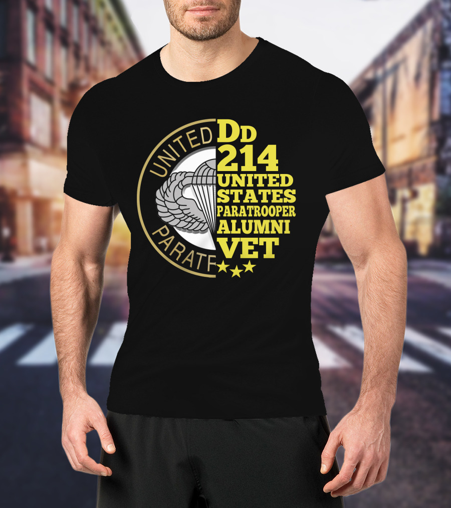 Dd 214 United States Paratrooper Alumni Vet Stars T-Shirt