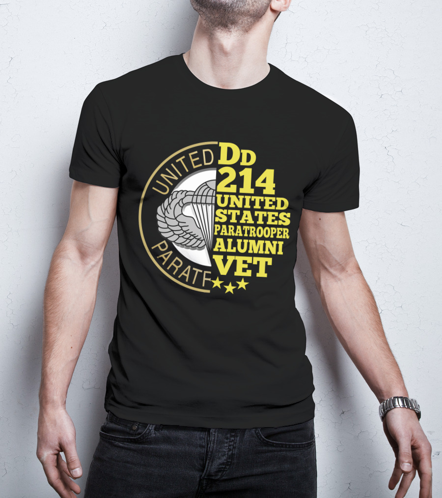 Dd 214 United States Paratrooper Alumni Vet Stars T-Shirt