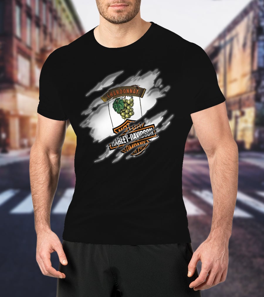 Chardonnay Harley Davidson Grapes Motorcycle T-Shirt