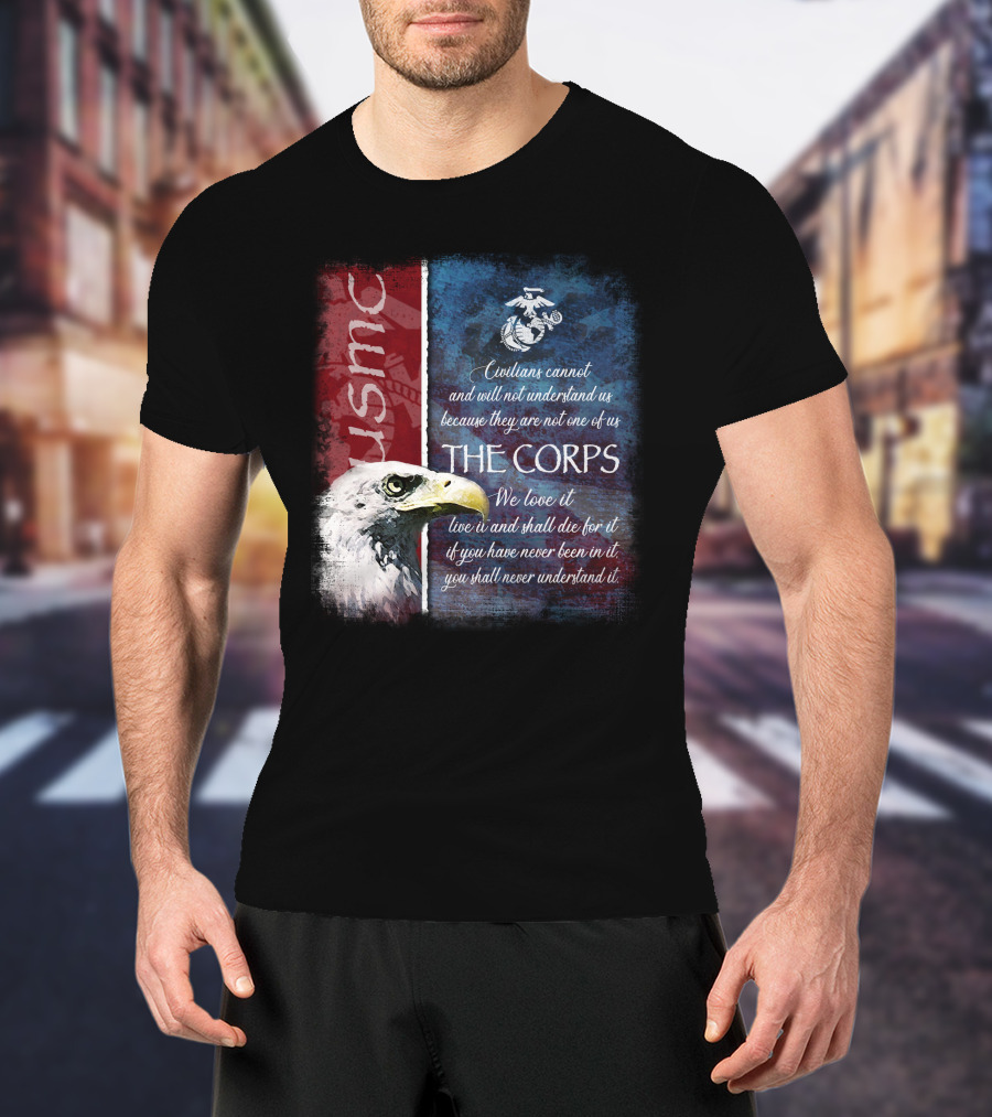 Usmc Marines The Corps Eagle Quote Semper Fidelis T-Shirt