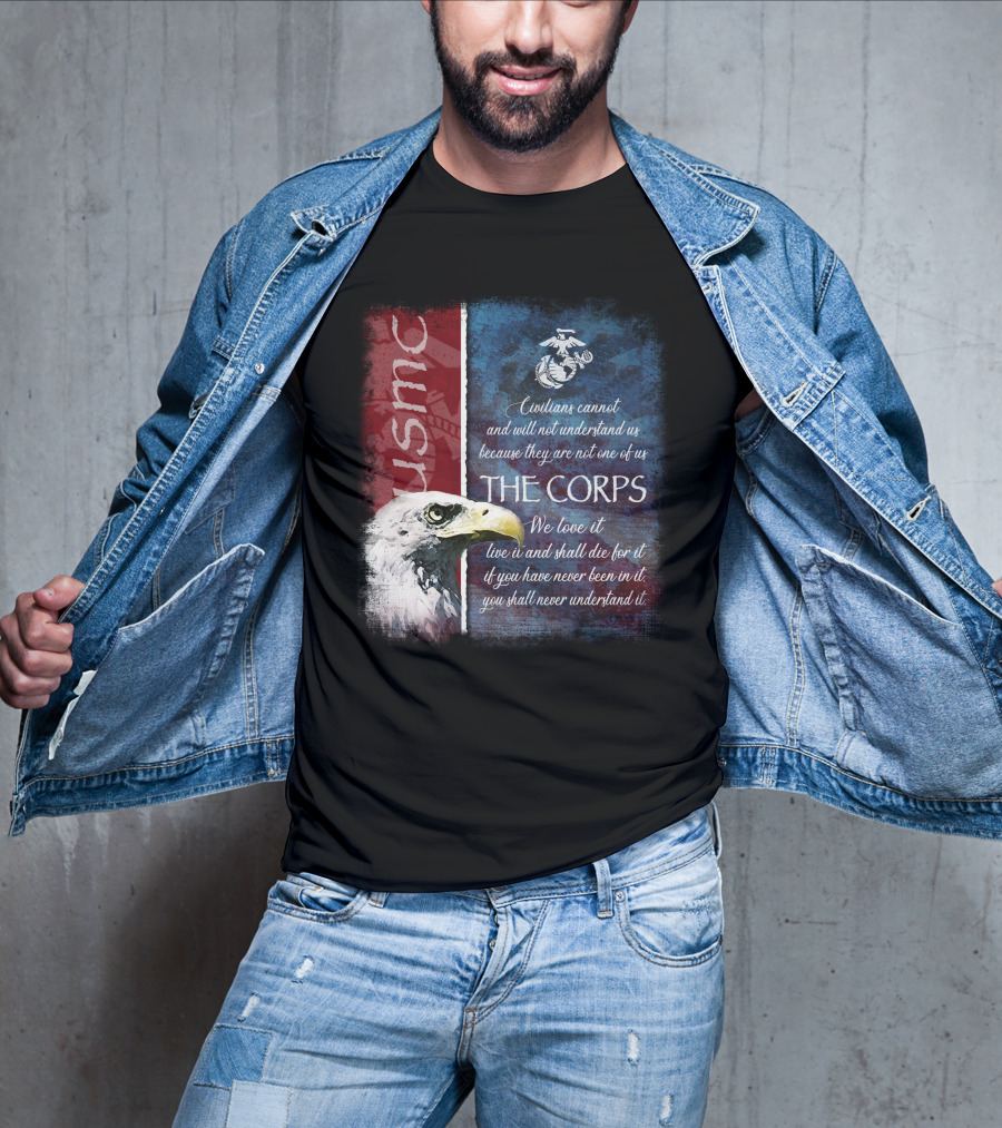Usmc Marines The Corps Eagle Quote Semper Fidelis T-Shirt