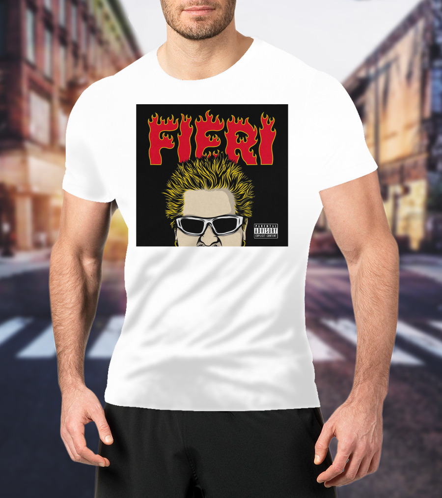 Fieri Flavortown Guyfieristore Merch Retro Flames Sunglasses T-Shirt