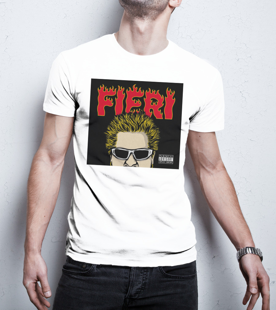 Fieri Flavortown Guyfieristore Merch Retro Flames Sunglasses T-Shirt