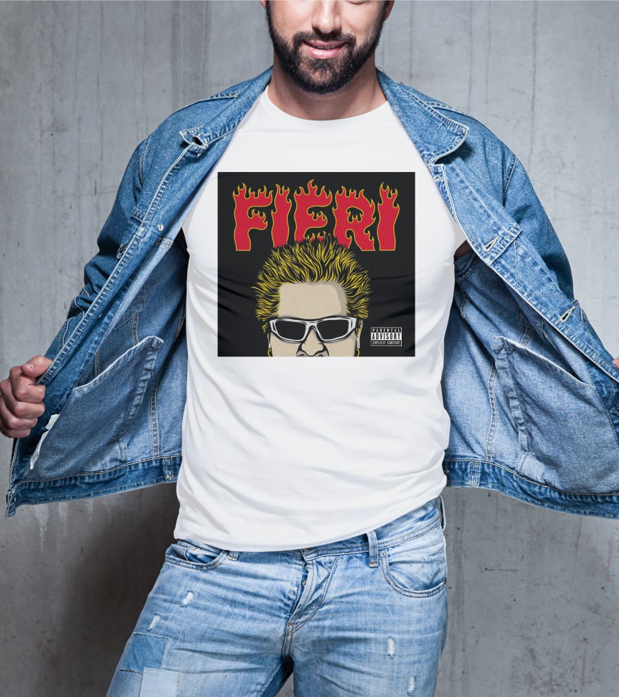 Fieri Flavortown Guyfieristore Merch Retro Flames Sunglasses T-Shirt