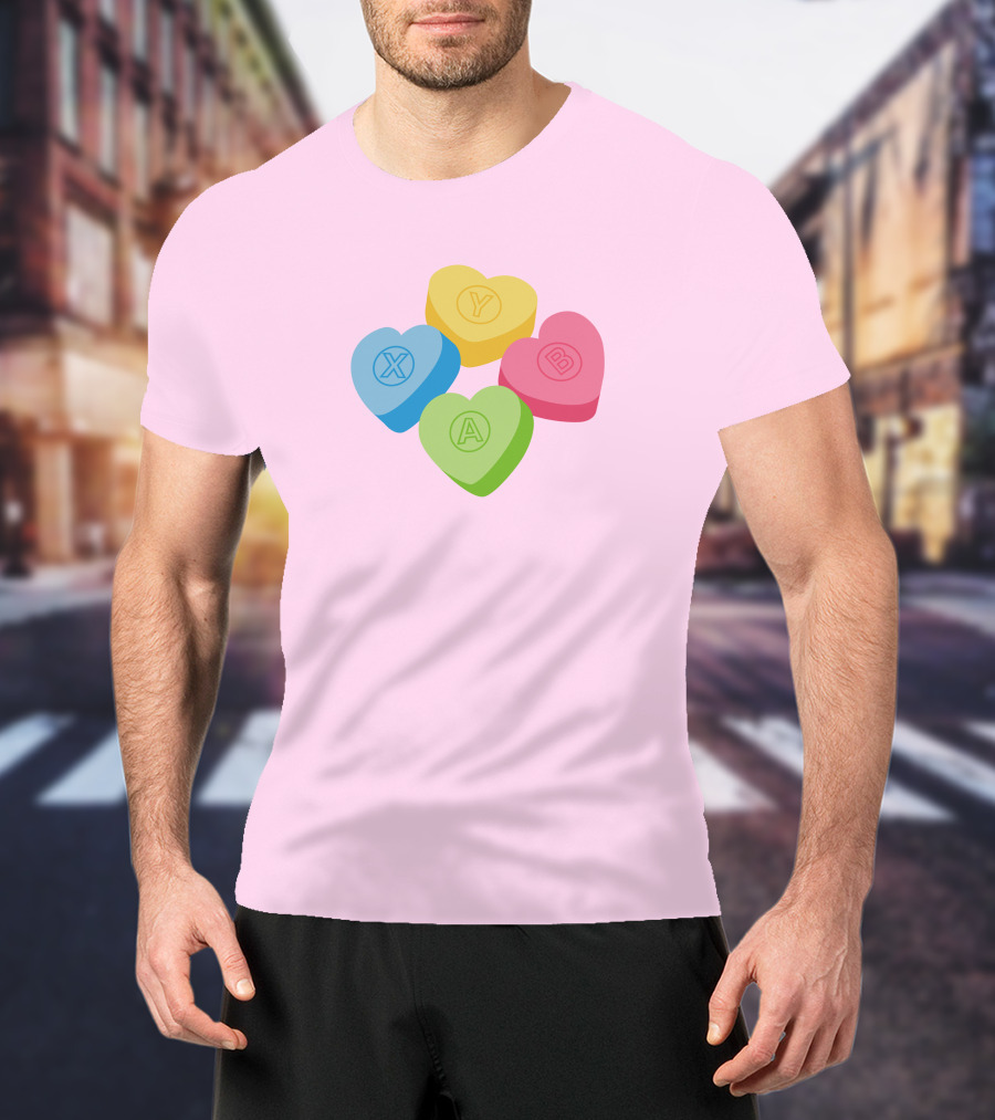 Valentine's Candy Hearts X Y A B T-Shirt