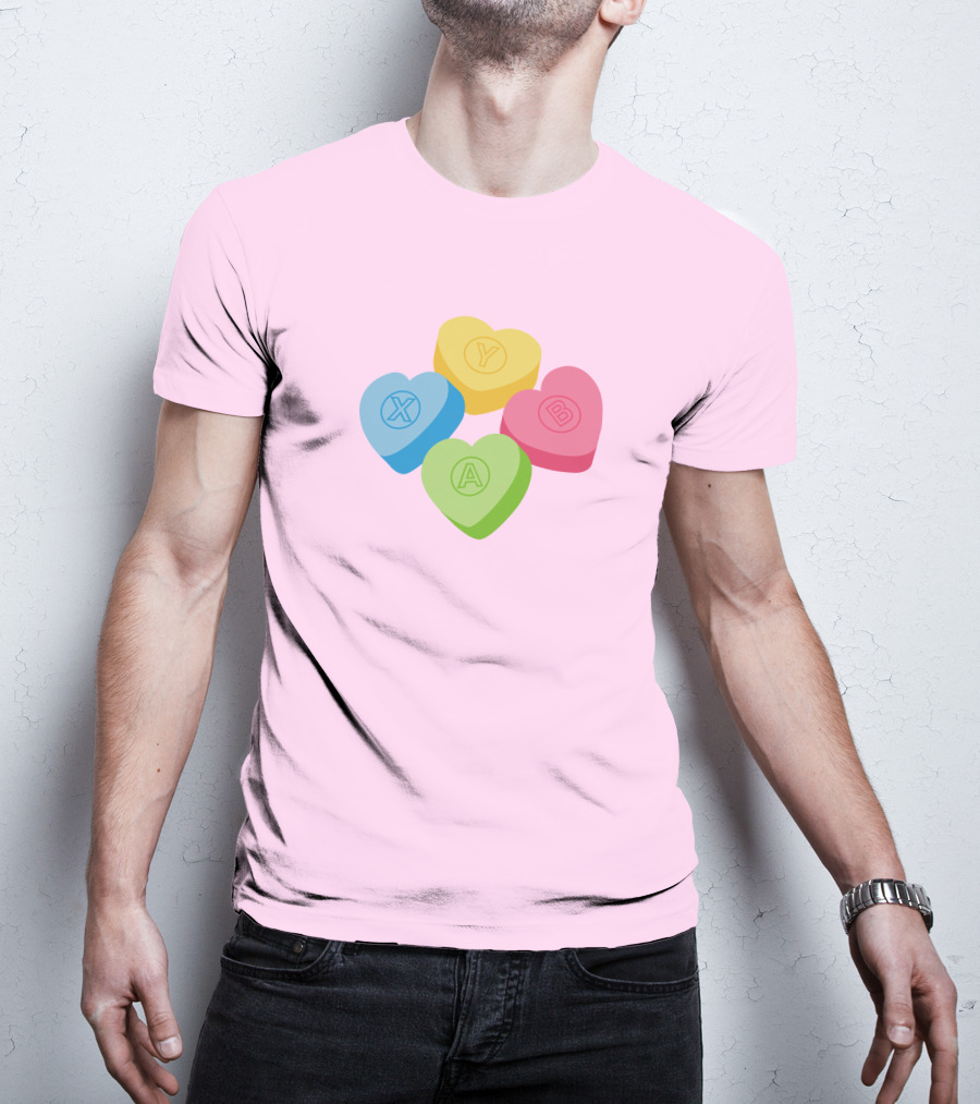 Valentine's Candy Hearts X Y A B T-Shirt