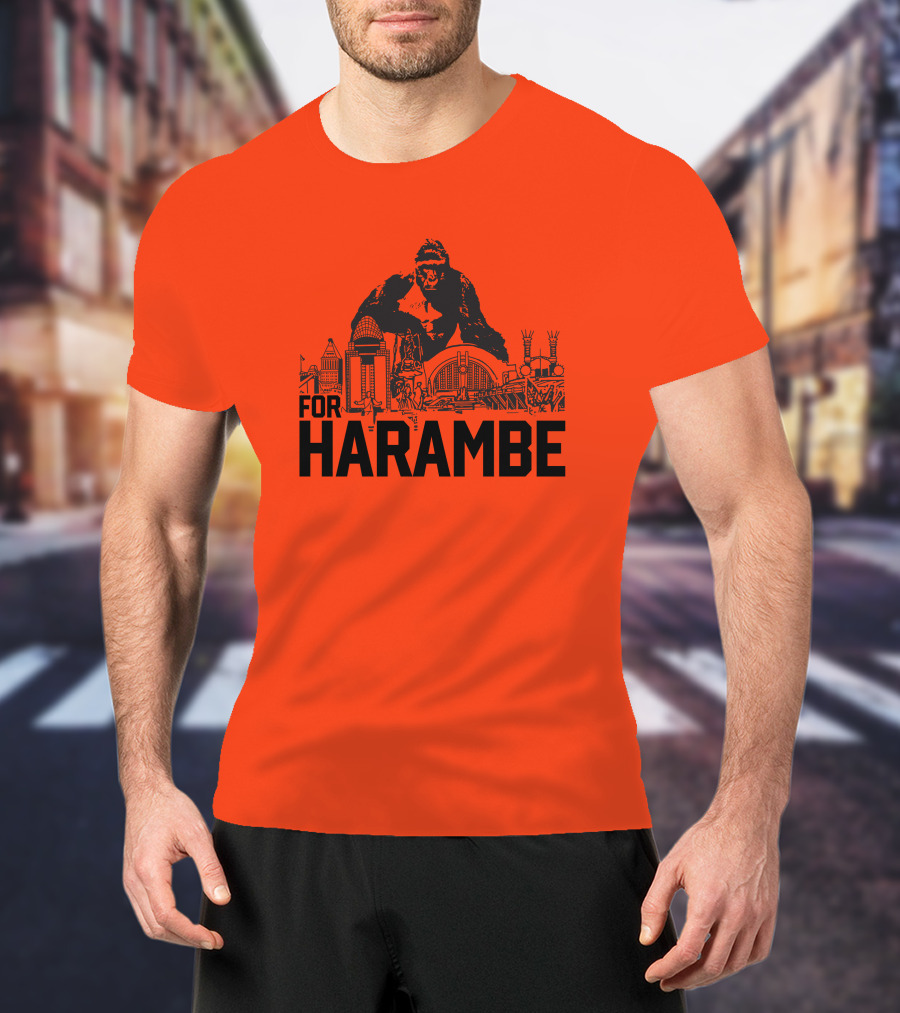 For Harambe Cincinnati Skyline Iconic Gorilla T-Shirt