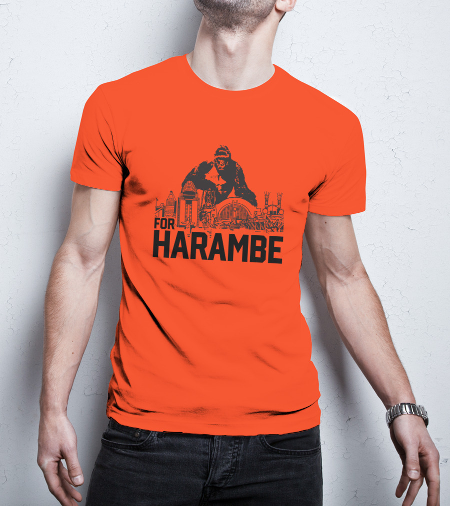 For Harambe Cincinnati Skyline Iconic Gorilla T-Shirt