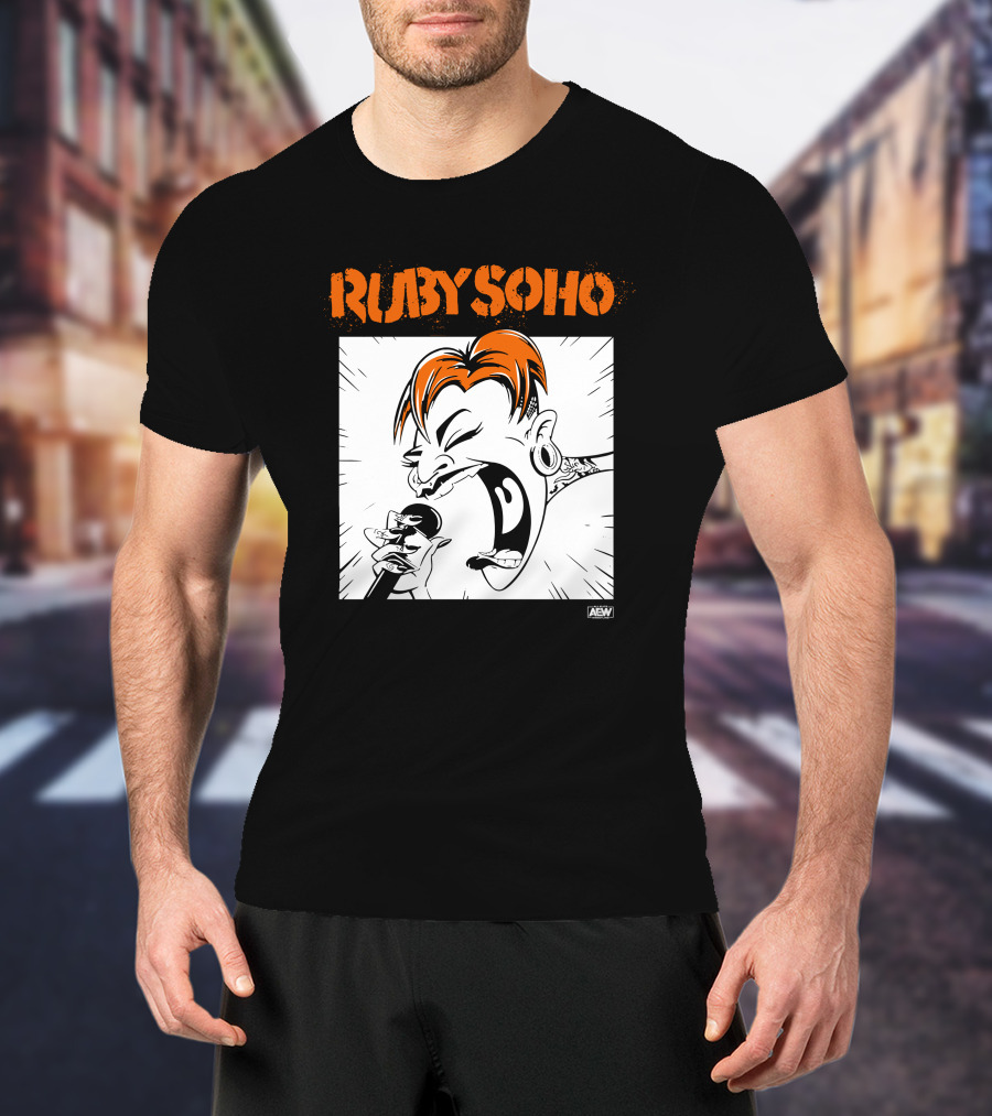 Ruby Soho AEW All Elite Wrestling Merch Scream Tattoo Mic Iconic T-Shirt