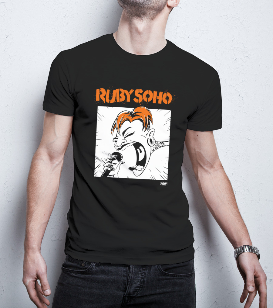 Ruby Soho AEW All Elite Wrestling Merch Scream Tattoo Mic Iconic T-Shirt