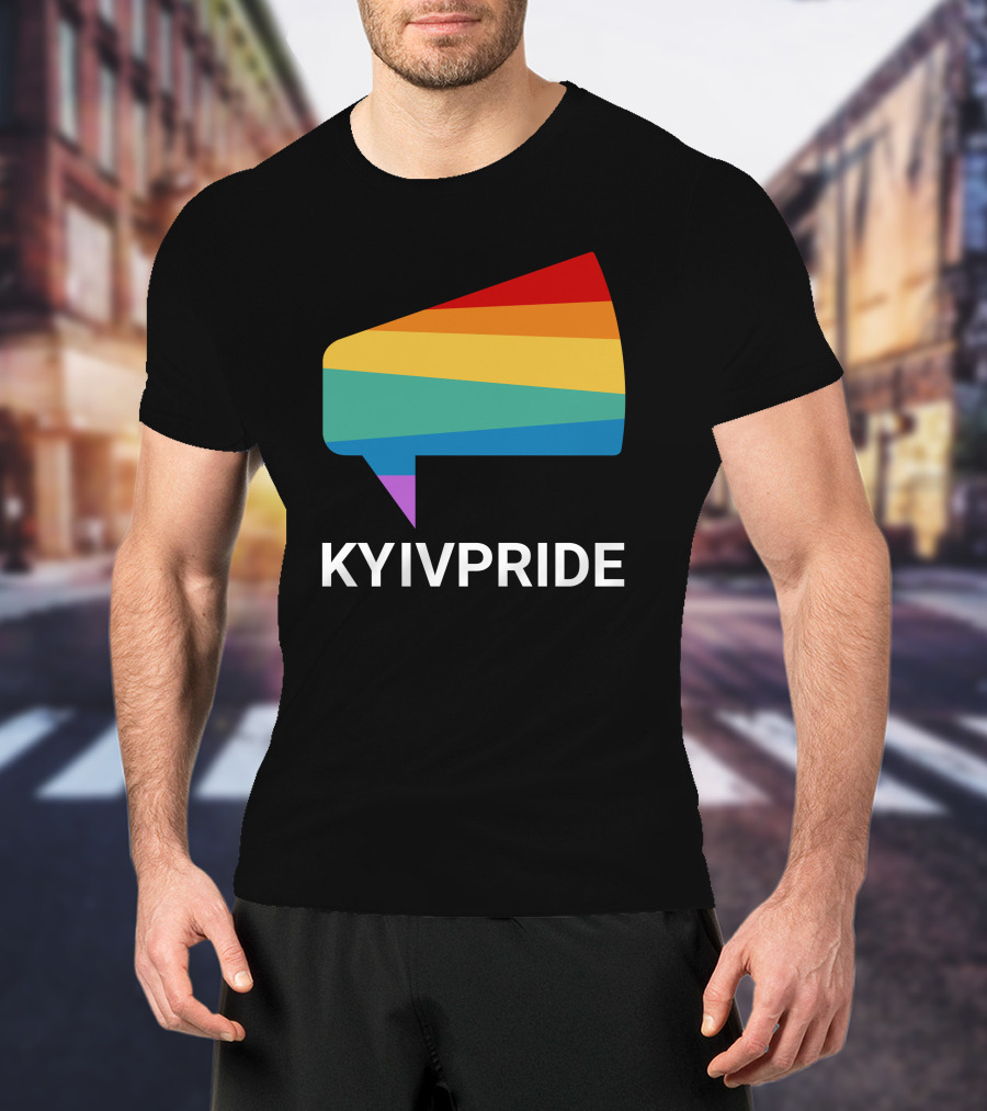Kyiv Pride Rainbow Megaphone Shirleene Robinson T-Shirt
