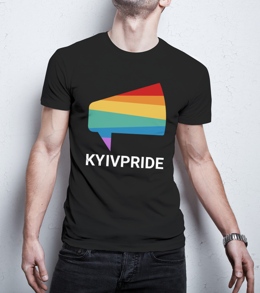 Kyiv Pride Rainbow Megaphone Shirleene Robinson T-Shirt