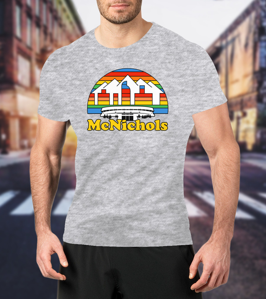 McNichols Sports Arena Retro Mountain Rainbow T-Shirt