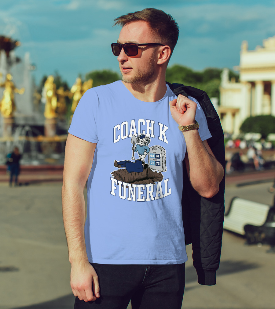 Dave Portnoy Coach K Funeral Duke University Blue Devil Tombstone T-Shirt