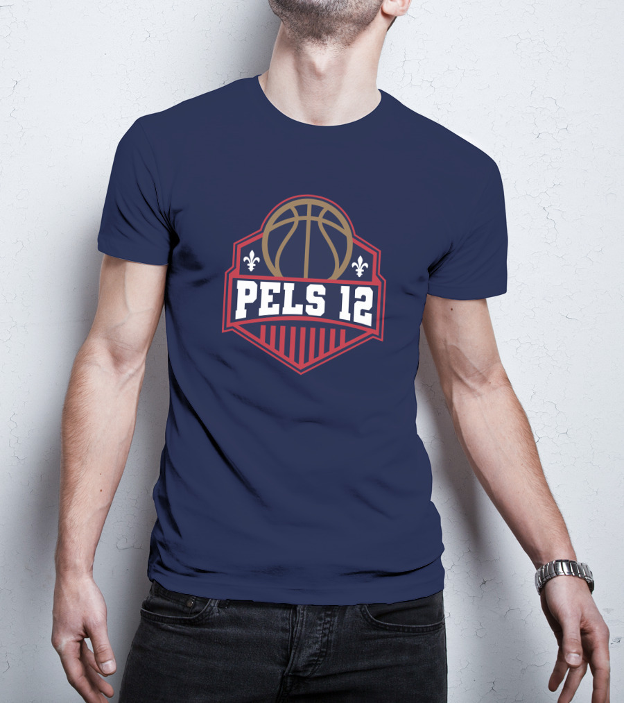 Pels 12 Basketball Fleur-de-lis Emblem T-Shirt