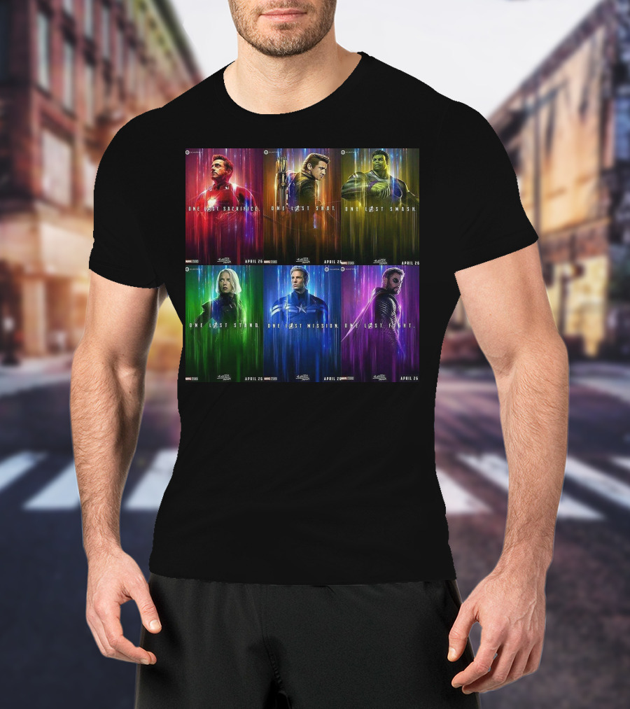 Avenger One Last Sacrifice Shot Smash Stand Mission Fight Marvel Studios April 26 T-Shirt