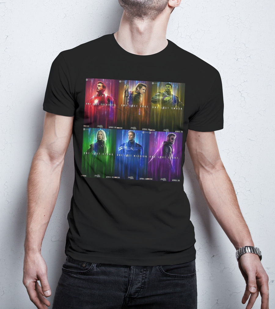 Avenger One Last Sacrifice Shot Smash Stand Mission Fight Marvel Studios April 26 T-Shirt