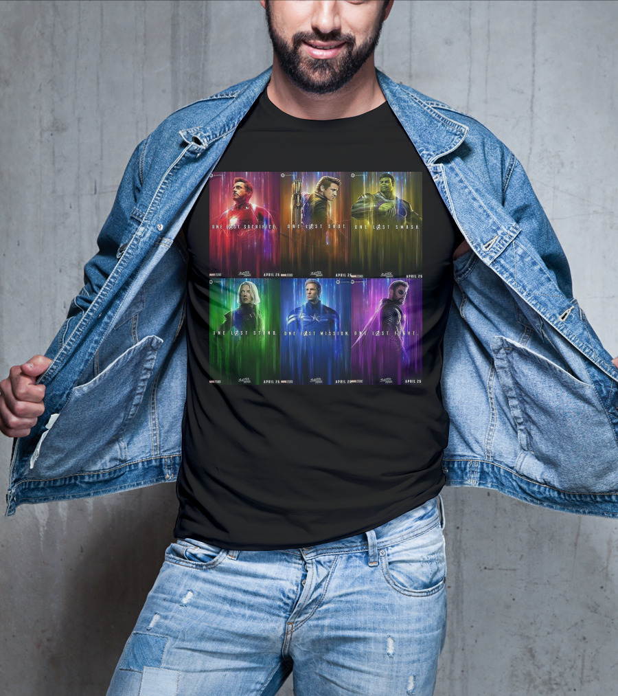 Avenger One Last Sacrifice Shot Smash Stand Mission Fight Marvel Studios April 26 T-Shirt