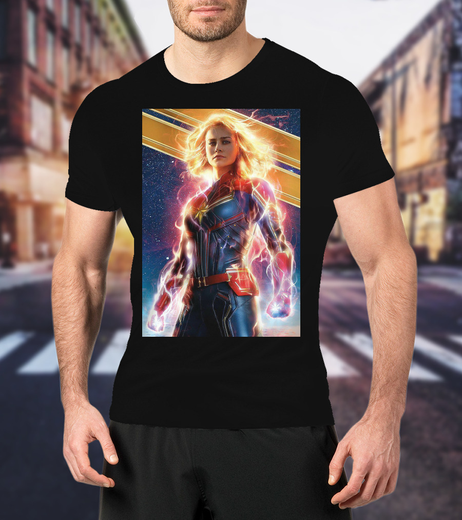 Captain Marvel Shining Heroic Power Cosmic Energy T-Shirt