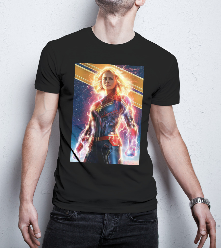 Captain Marvel Shining Heroic Power Cosmic Energy T-Shirt