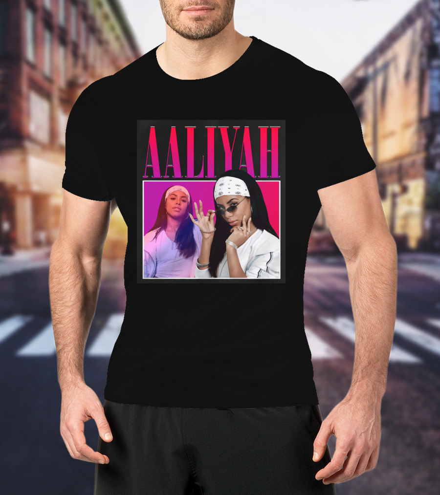 Aaliyah Pink And Red Gradient Bandana T-Shirt