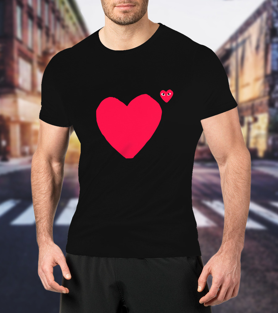Comme Des Garçons Play Red Heart Icon Eyes T-Shirt