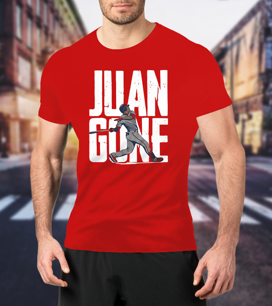 Juan Gone Baseball Player Silhouette Swinging Bat T-Shirt