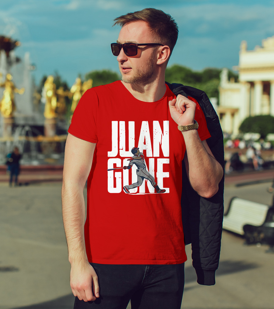 Juan Gone Baseball Player Silhouette Swinging Bat T-Shirt