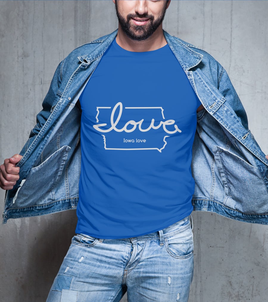 Iowa Love Map Outline T-Shirt