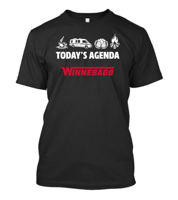 Today's Agenda Coffee Camper Beer Campfire Winnebago T-Shirt