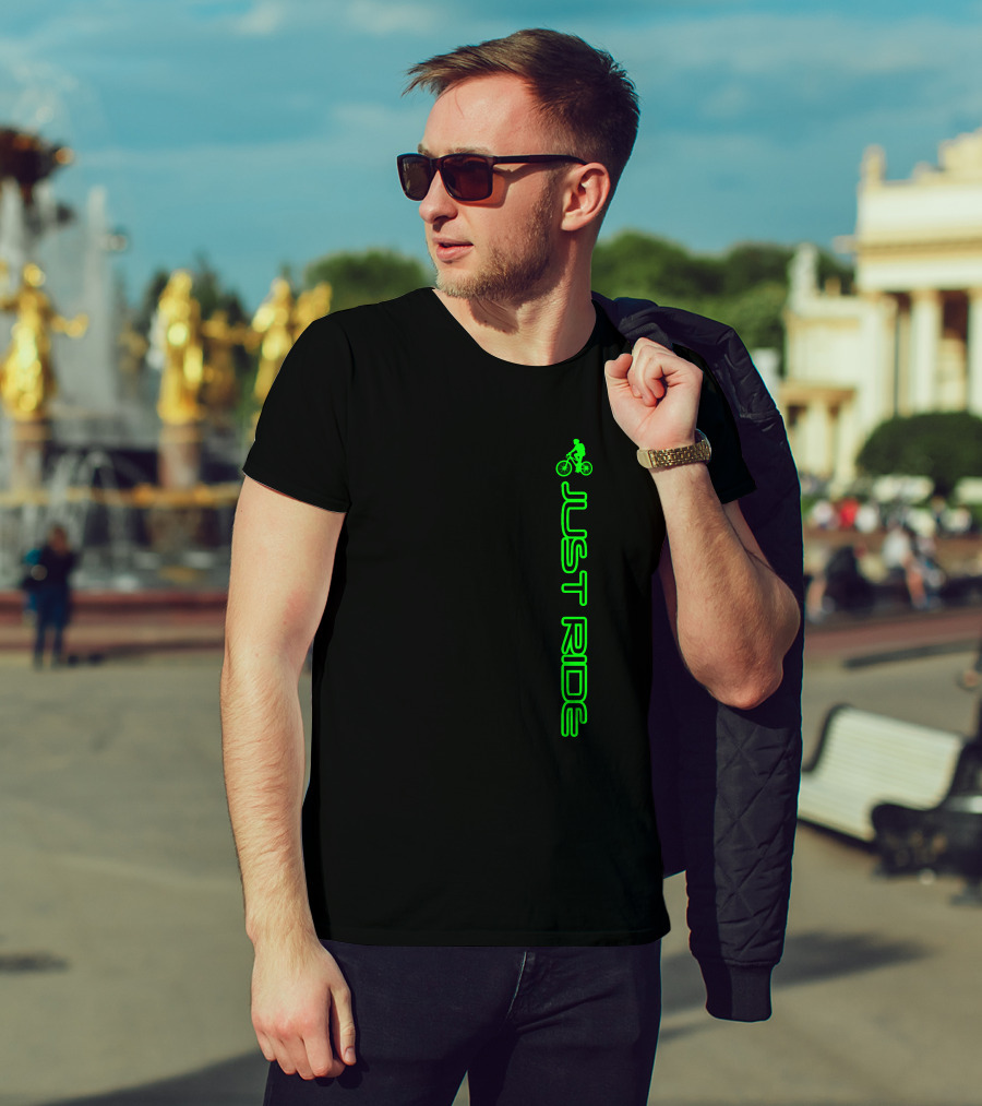 Just Ride Neon Green Bike T-Shirt