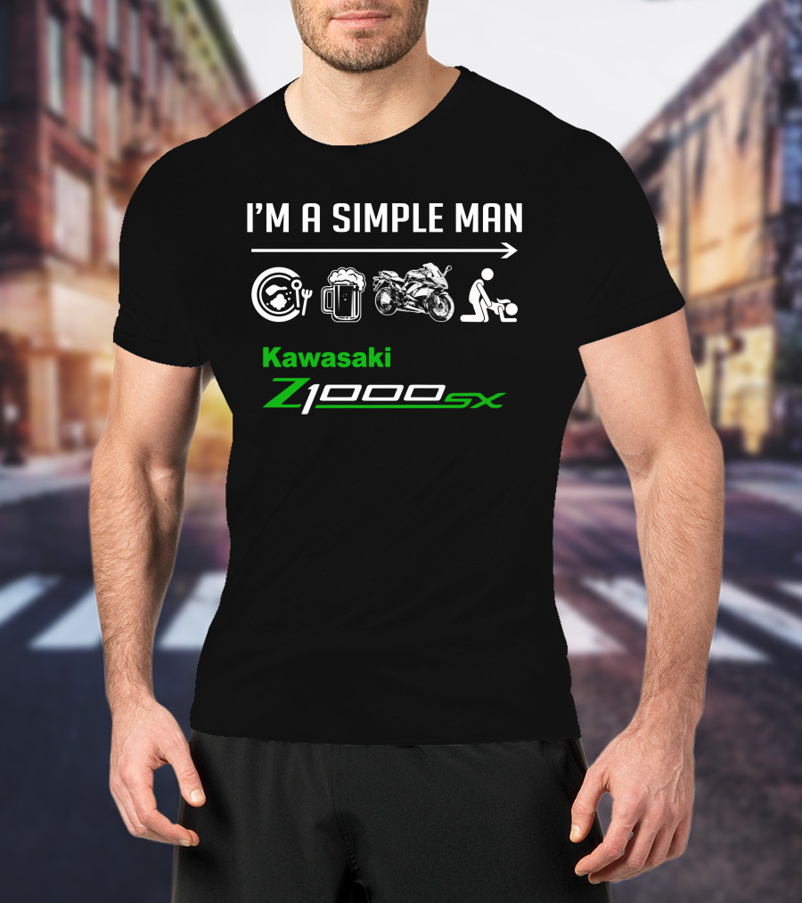 Kawasaki Z1000sx I'm A Simple Man Motorcycle Beer Maintenance T-Shirt