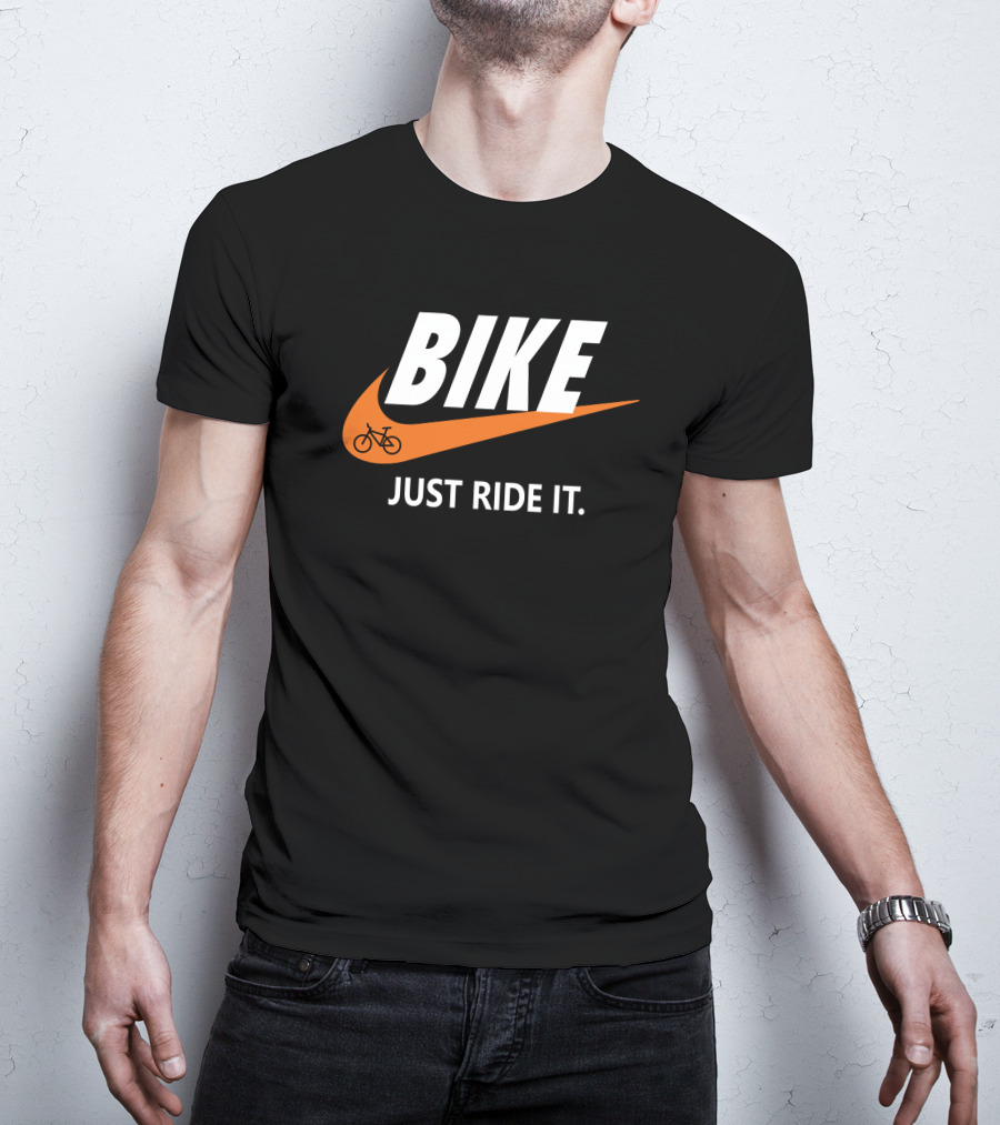 BIKE Just Ride It Swoosh Iconic Cycling T-Shirt