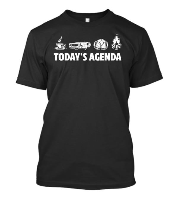 Today's Agenda Coffee RV Beer Campfire Keystone Cougar 30RLS T-Shirt