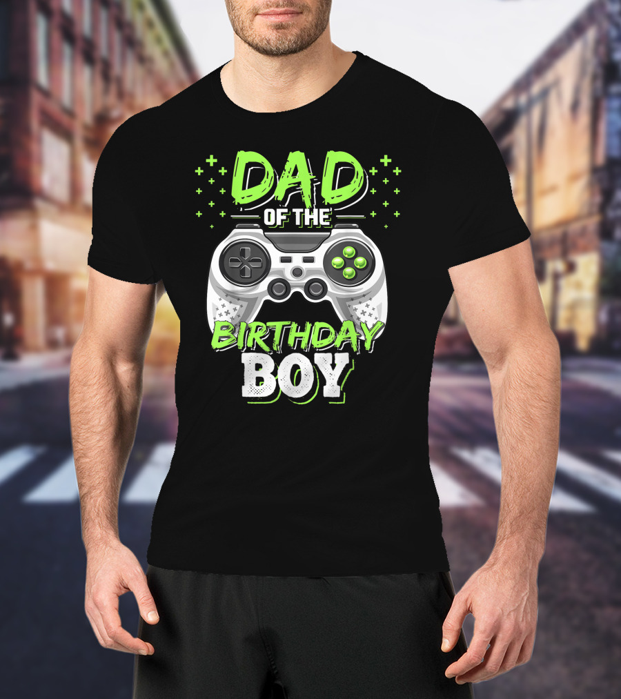 Dad Of The Birthday Boy Video Gamer Party Matching Mens T-Shirt