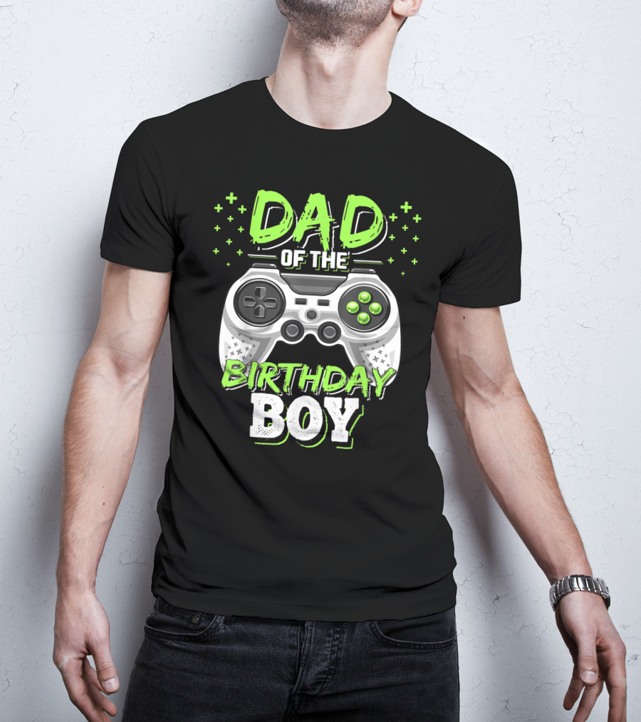 Dad Of The Birthday Boy Video Gamer Party Matching Mens T-Shirt