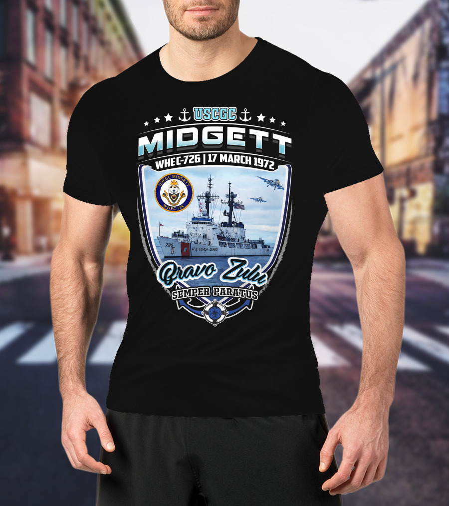 Uscgc Midgett Whec-726 17 March 1972 Bravo Zulu Semper Paratus T-Shirt