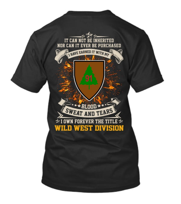 91 Blood Sweat Tears Wild West Division T-Shirt
