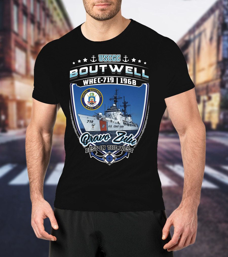 Uscgc Boutwell Whec-719 1968 Bravo Zulu Best In The West T-Shirt