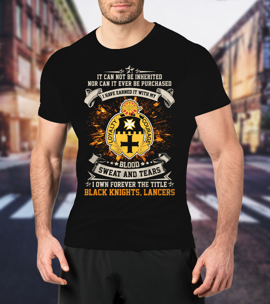 5th Cavalry Regiment Black Knights Lancers Loyalty Courage Blood Sweat And Tears T-Shirt