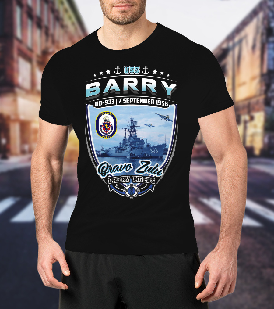 Uss Barry Dd-933 7 September 1956 Bravo Zulu Barry Tigers T-Shirt