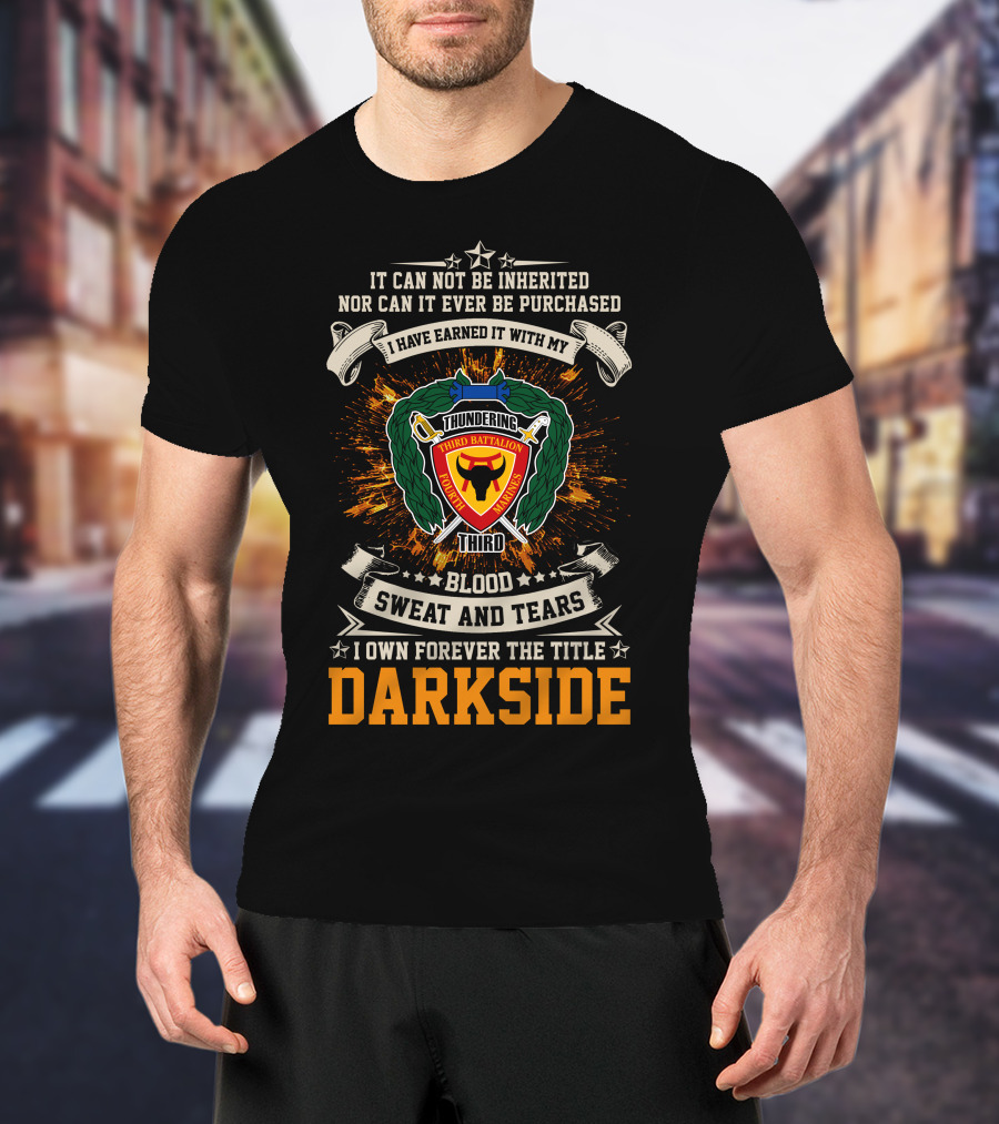 3Rd Battalion 4Th Marines Thundering Third Blood Sweat And Tears I Own Forever The Title Darkside T-Shirt
