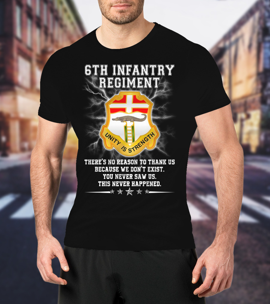 6th Infantry Regiment Unity Is Strength There's No Reason To Thank Us You Never Saw Us This Never Happened T-Shirt