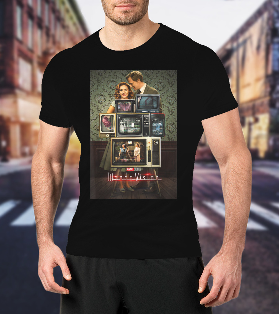 Marvel Studios WandaVision WandaVision Through The Years Retro TV Collage T-Shirt