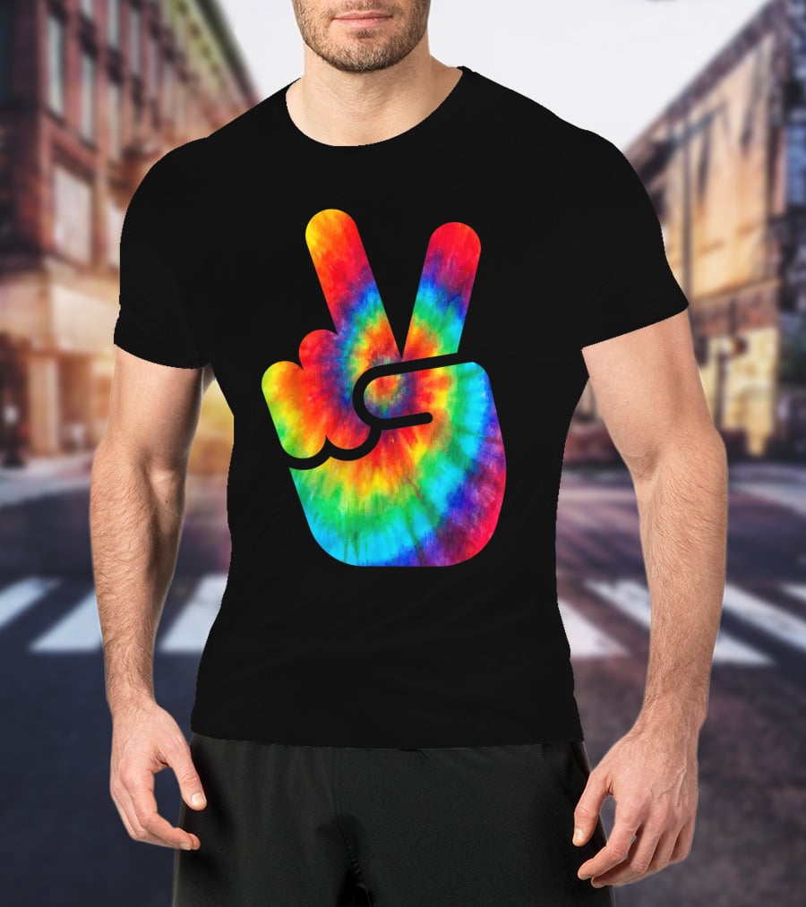 Peace Sign Rainbow Tie Dye Vibe T-Shirt